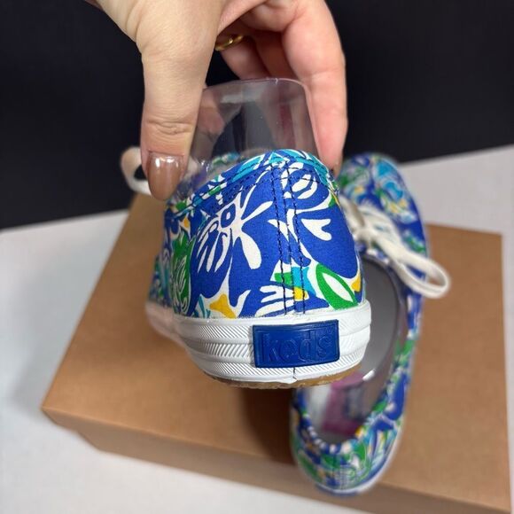 Lilly Pulitzer for Ked lace up sneakers size 8 floral tropical print - Picture 8 of 12